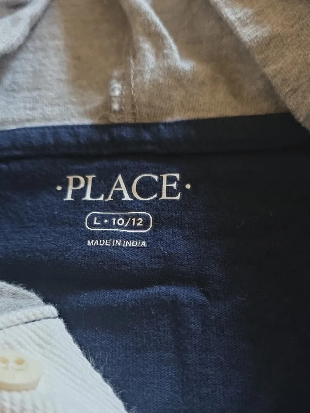 Place Navy and Gray Layered-Look Hooded Pullover